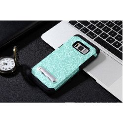 Samsung Galaxy S8 Pixel Armor Hybrid Kickstand Case (Green)